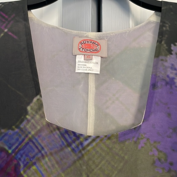 Aoyama Itchome silk scoop neck a-line dress with various scale like print - Picture 2 of 11